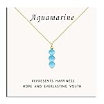 SmileBelle Aquamarine Necklace for Women, Blue Crystal Necklace as Inspirational Gifts, March Birthstone Jewelry for Girls Moonstone Aquamarine Jewelry Gifts for Women as Christmas Stocking Stuffers