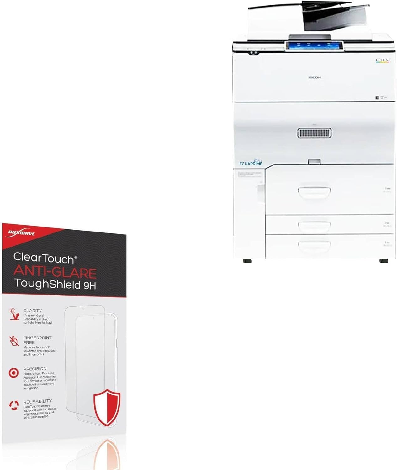BoxWave Screen Protector Compatible With Ricoh MP C8003 - ClearTouch Anti-Glare ToughShield 9H (2-Pack), Anti-Glare 9H Tough Flexible Film Screen Protector