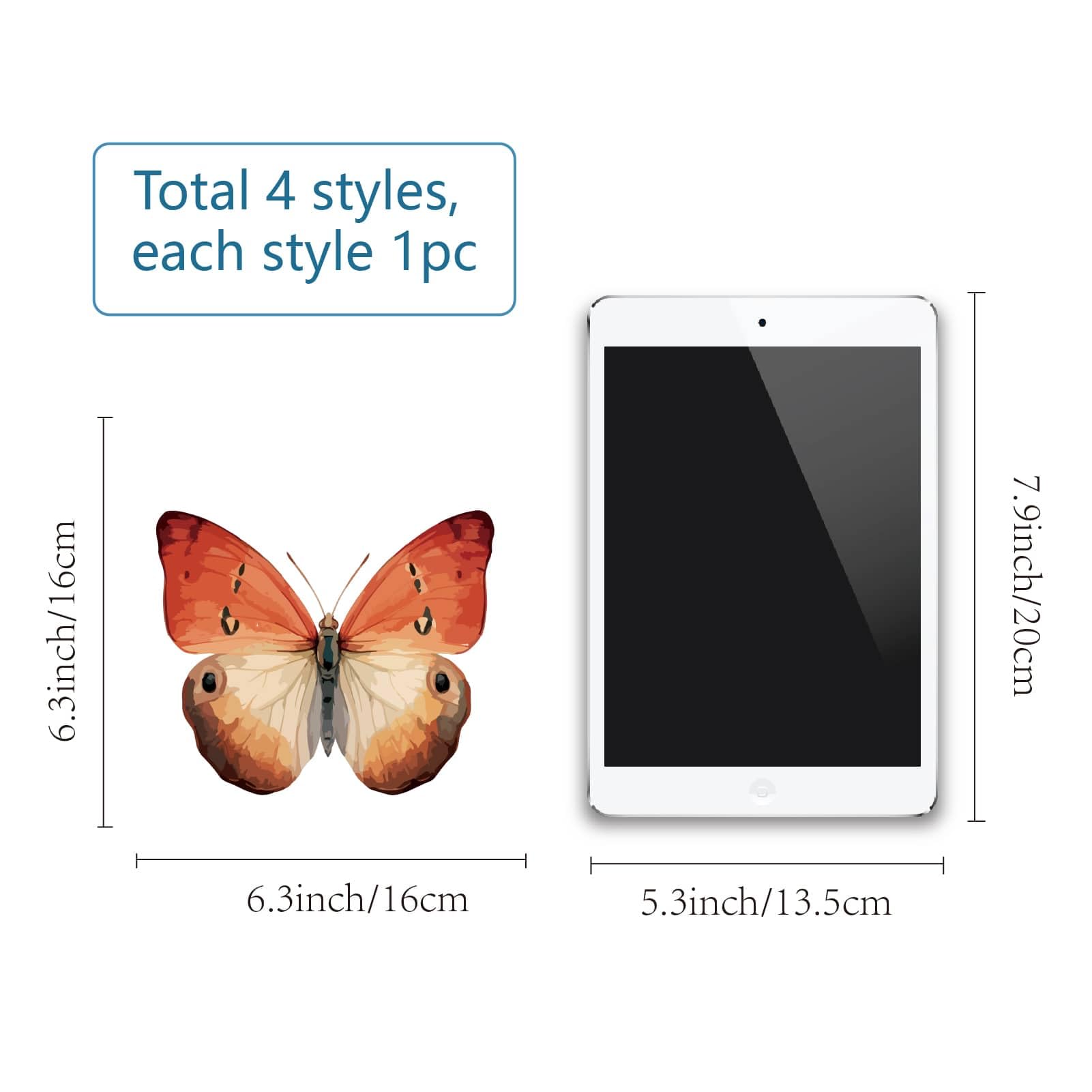 GORGECRAFT 4Pcs Butterfly Window Stickers Waterproof Insect Window Decals Vinyl Alert Film Bathroom Kitchen Sliding Door Glass Anti-Collision Clings for Prevent Stop Birds Dogs Pets Strikes Home Decor - Image 2