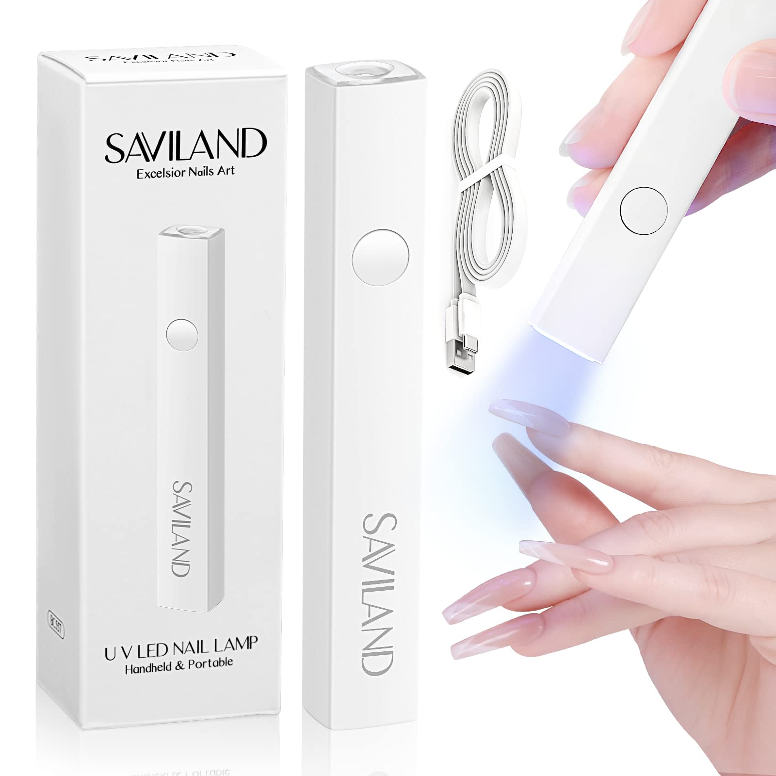 Saviland U V Lampe für Gelnägel: Mini U V Lampe für Nägel?Schützen Sie die Haut??Wiederaufladbar?Klein LED Nagellack Trocknergerät für Nagellack Aufbaugel Nail Tips nagelkleber Geschenke für Frauen