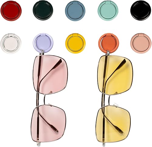 BERVYOSW 10 soportes para lentes de sol, organizador de lentes de sol montado en la pared, soporte para gafas, exhibidor de gafas, organizador de