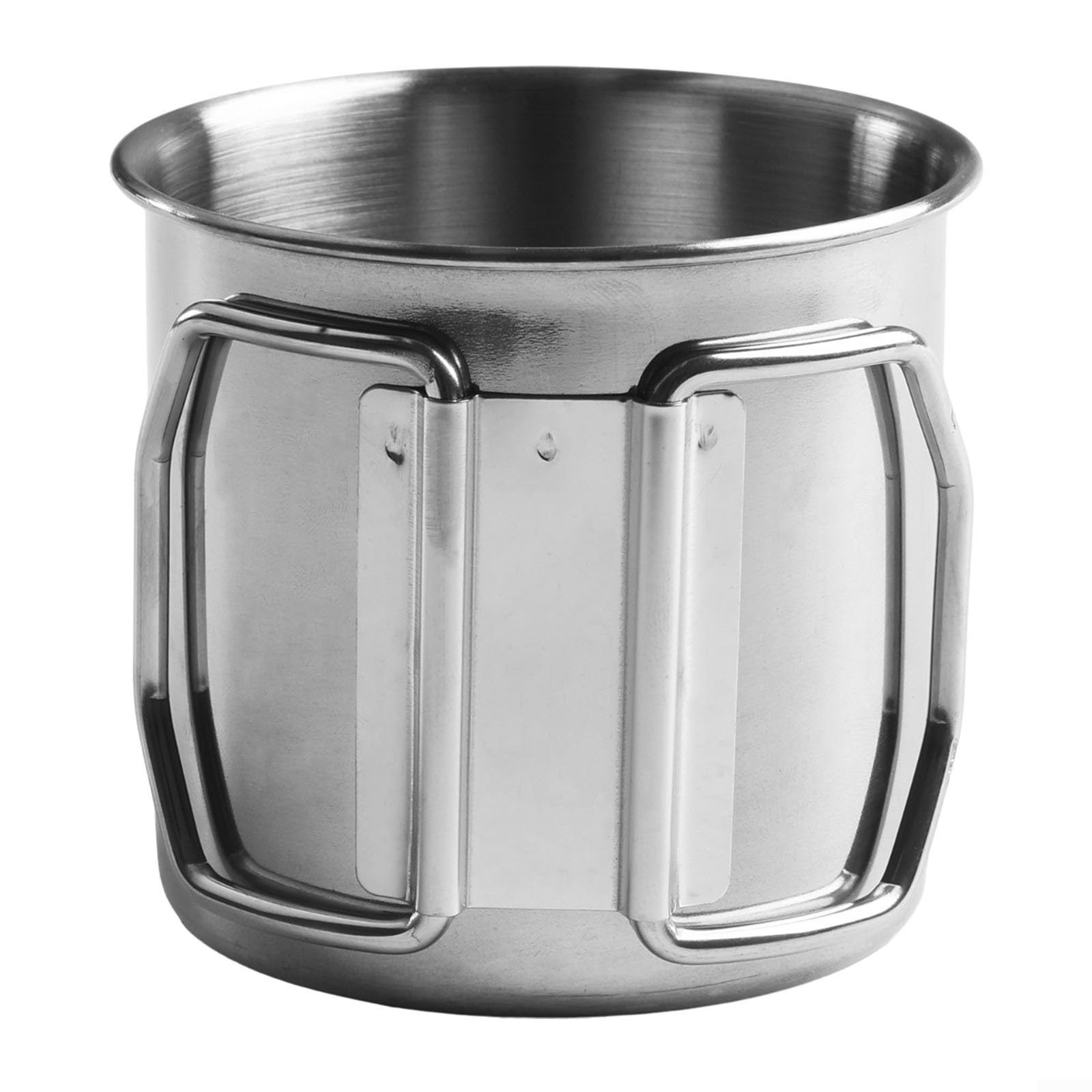 Stainless Steel Folding Handle Water Cup, Beer Mug For Outdoor Travel Camping - 260/350/600/660 ML, Fits Car Cup Holder With Leak-Proof Lid(260ML)