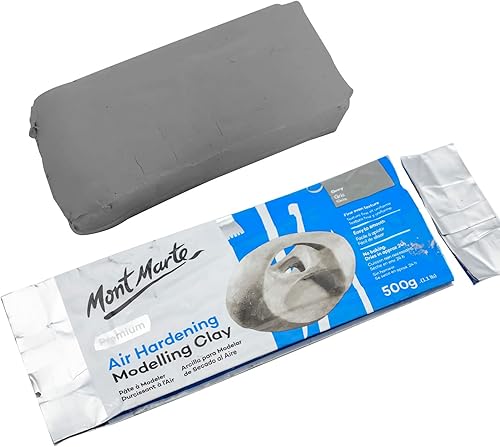Miniatura 2 de Mont Marte Arcilla para modelar endurecimiento al aire gris, 500 g (1.1 lb). Se seca en aproximadamente 24 horas. Adecuado para escultores y