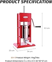 Vista 37 de Hakka 15 Pound Sausage Stuffer 2 Speed Stainless Steel Vertical Sausage Maker by HAKKA BROTHER