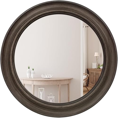 Miniatura 9 de Presentime & Co. Espejo de pared Clifton inOutdoor Farmhouse de 26 pulgadas, espejo de vidrio HD sin distorsión, espejo de granja y arte de pared