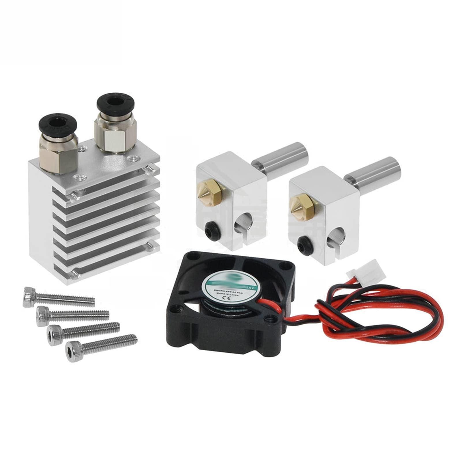 3D-Drucker 2 in 2 Out-Extruder Alles Metall/for 3D-Chimäre Hotend Kit Multi-Extrusion V6 Dual Extruder 0,4mm / 1,75 mm Teil