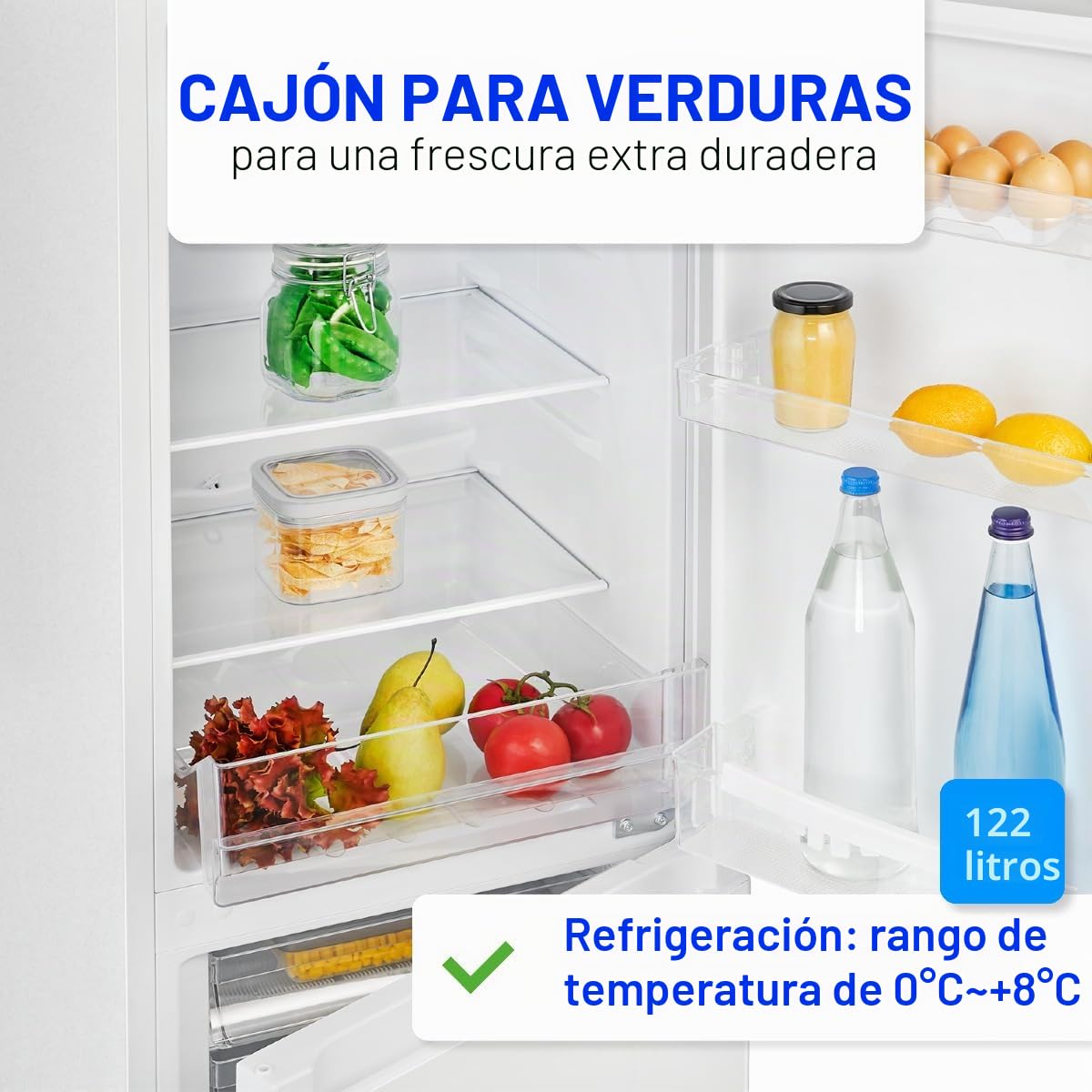 Bomann Nevera y congelador de 175L en blanco KG320-2-blanco, Capacidad neta: 175 litros, Control de temperatura continuo, Bisagras de puerta a la derecha, intercambiables, Patas ajustables