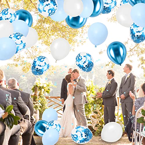 Palloncini blu, 60 pezzi, blu e bianco, Macaron