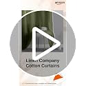 Image of THE LINEN COMPANY Cotton Sheer Grommet Curtains with Side Border Pompom Sheer Curtain for Door Linen Textured, Light Filtering, Pack of 2 (Avocado Green, 7 Feet)