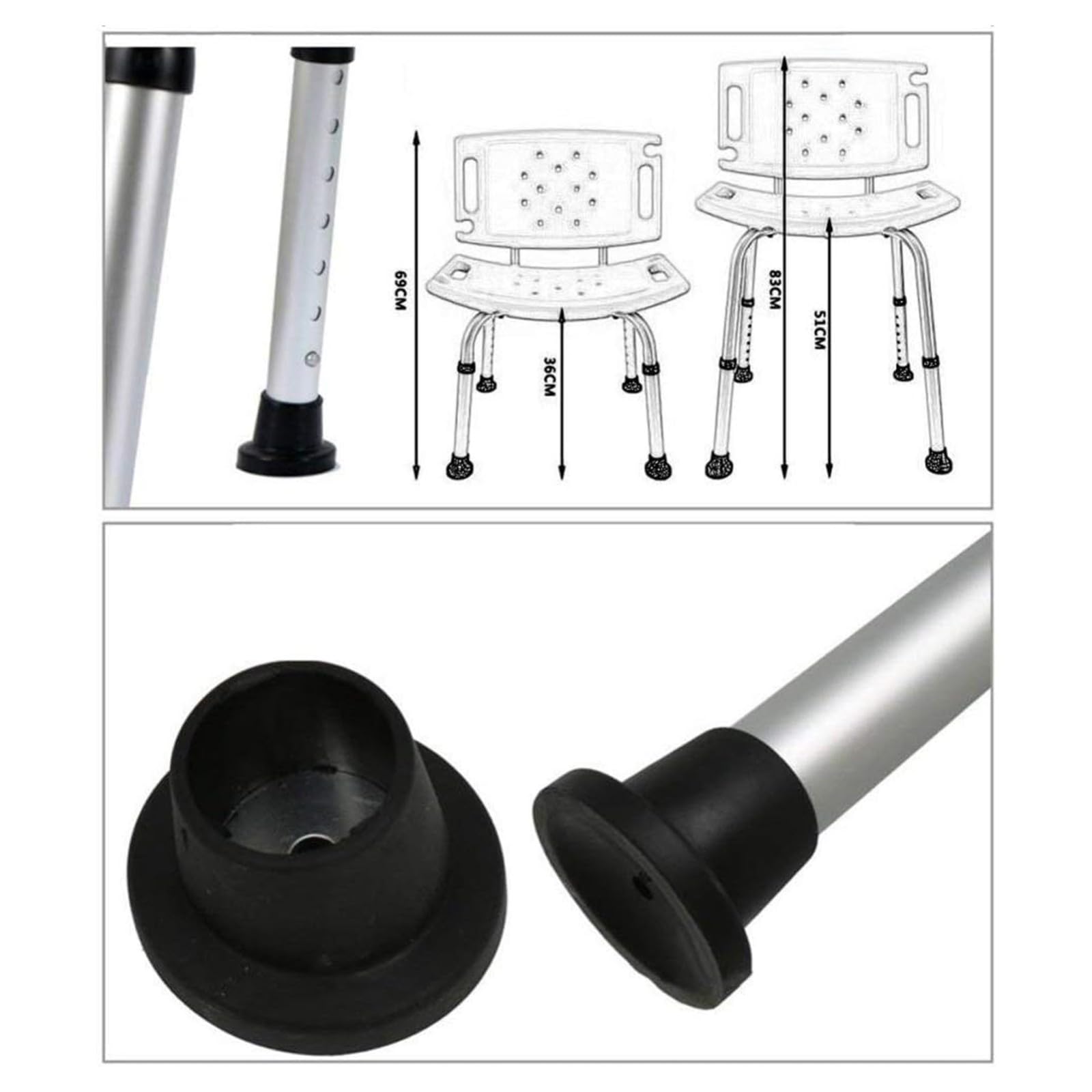 Asiento Ducha con Respaldo,Silla Ducha Antideslizante,Silla de Baño Geriatrica,Silla para Plato de Ducha Regulable en Altura,Silla de Ducha para Personas Mayores Taburete Baño