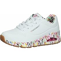 Skechers Uno Loving Love, Scarpe da ginnastica Donna, Bianco White Multicolor, 39 EU
