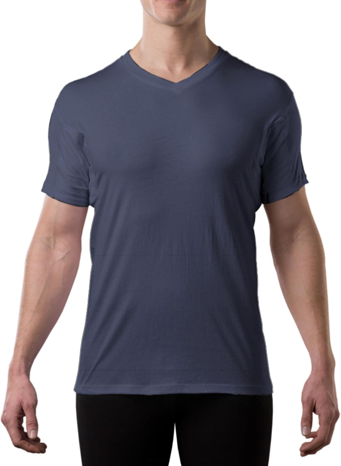 Men's Sweatproof Undershirt - Cotton V Neck - Original Fit - with Sweat Pads