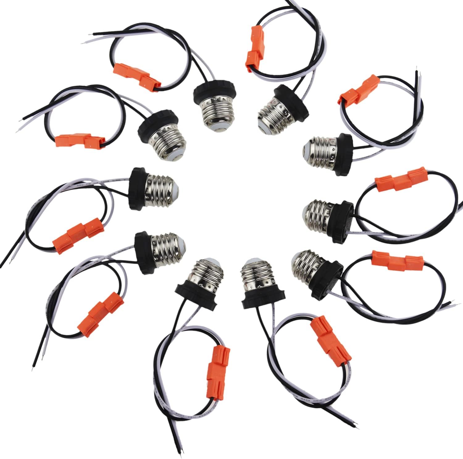 Rextin Medium Edison E26 Socket Adapter Base Male Screw in Light Bulb