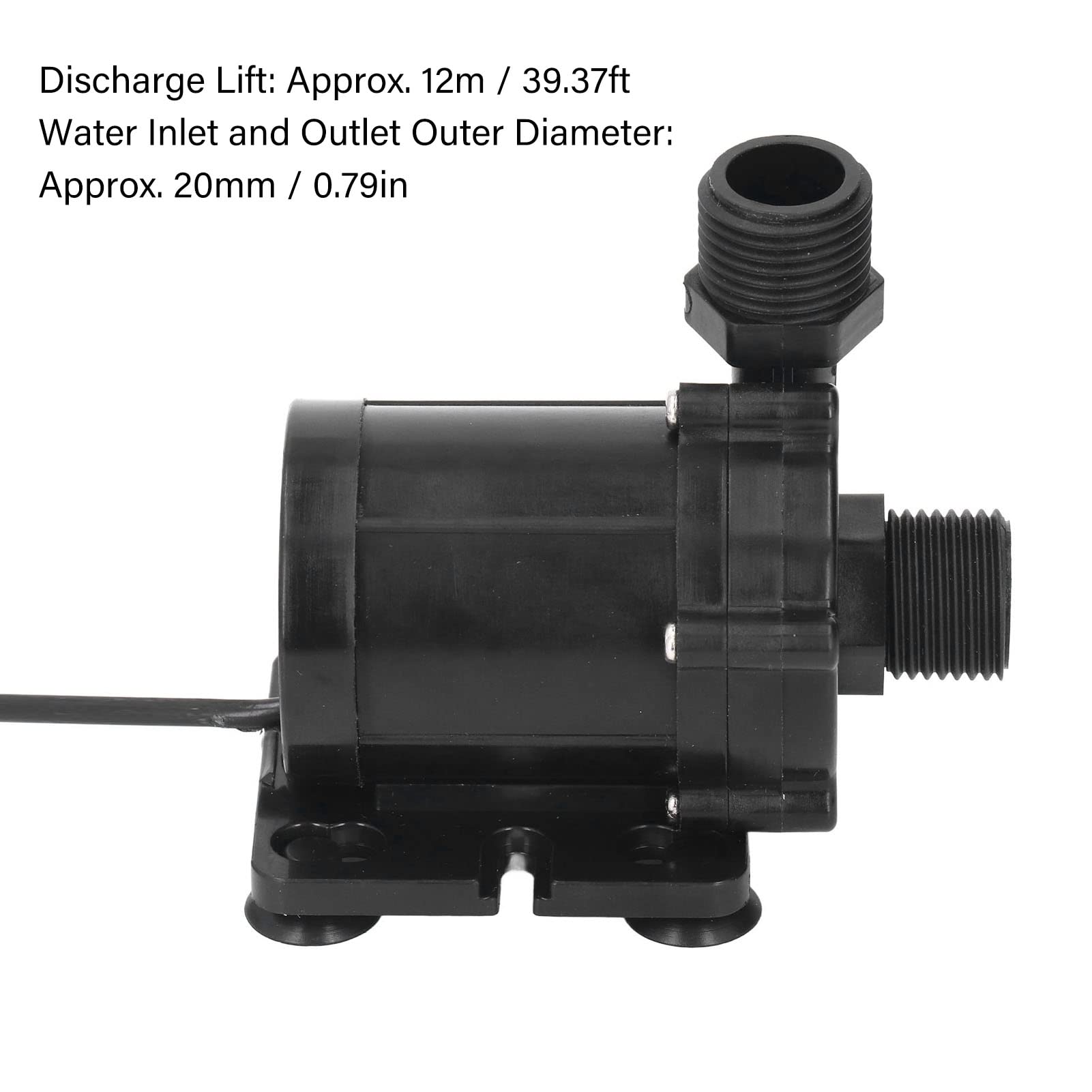 Pompa Acqua Sommergibile Senza Spazzole, Pompa Acqua a Pressione DC 12V Pompa Acquario Ultra Silenzioso, per Fontana Acquario Rockery di Circolazione Solare 700L/H