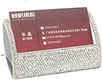 Vista 6 de Bling - Tarjetero de aluminio para escritorio, pantalla de tarjetas de visita con diamantes de imitación, soporte para tarjetas de visita de Negro