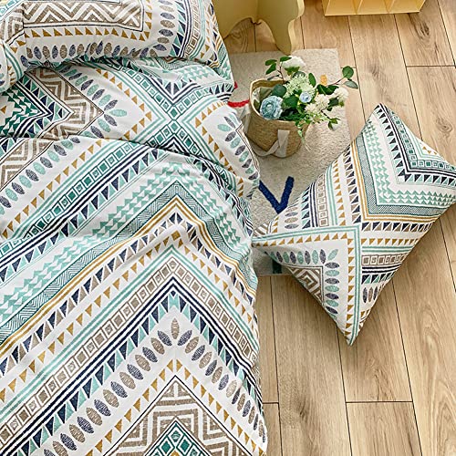 Aztec Duvet Cover, Bohemian Bedding Set, Boho Tribal Geometric Pattern Printed, 3 Piece Duvet Cover Set Queen, Soft Breathable Cotton Comforter Cover With Zipper Ties, No Comforter #TOP5