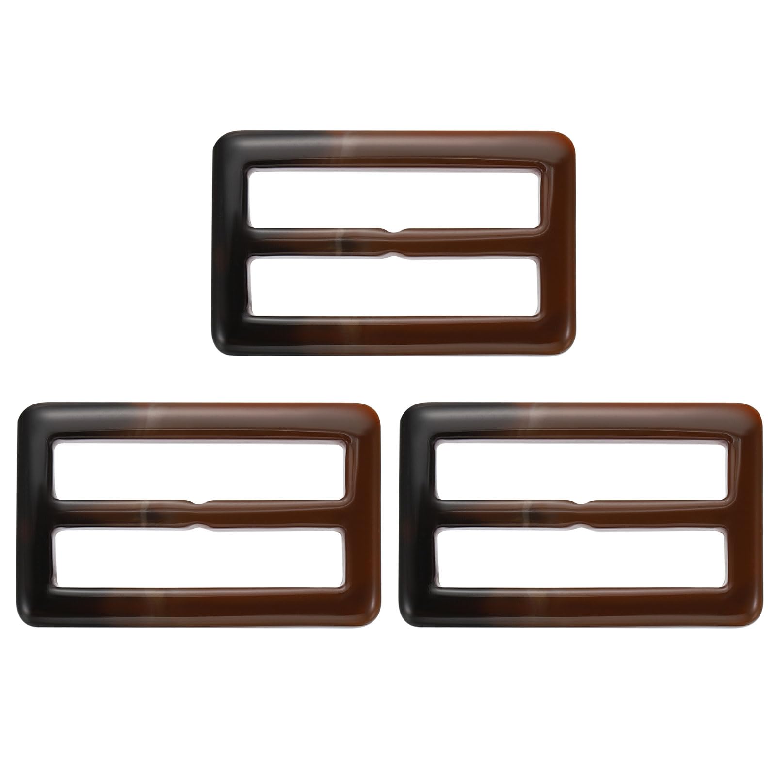 PATIKIL 1.5x2.4 Resin Scarf Ring Clip, 20Pcs Rectangle Scarf Ring Buckles for Woman Silk Scarf Loose T-shirt, Decoration, Dark Brown