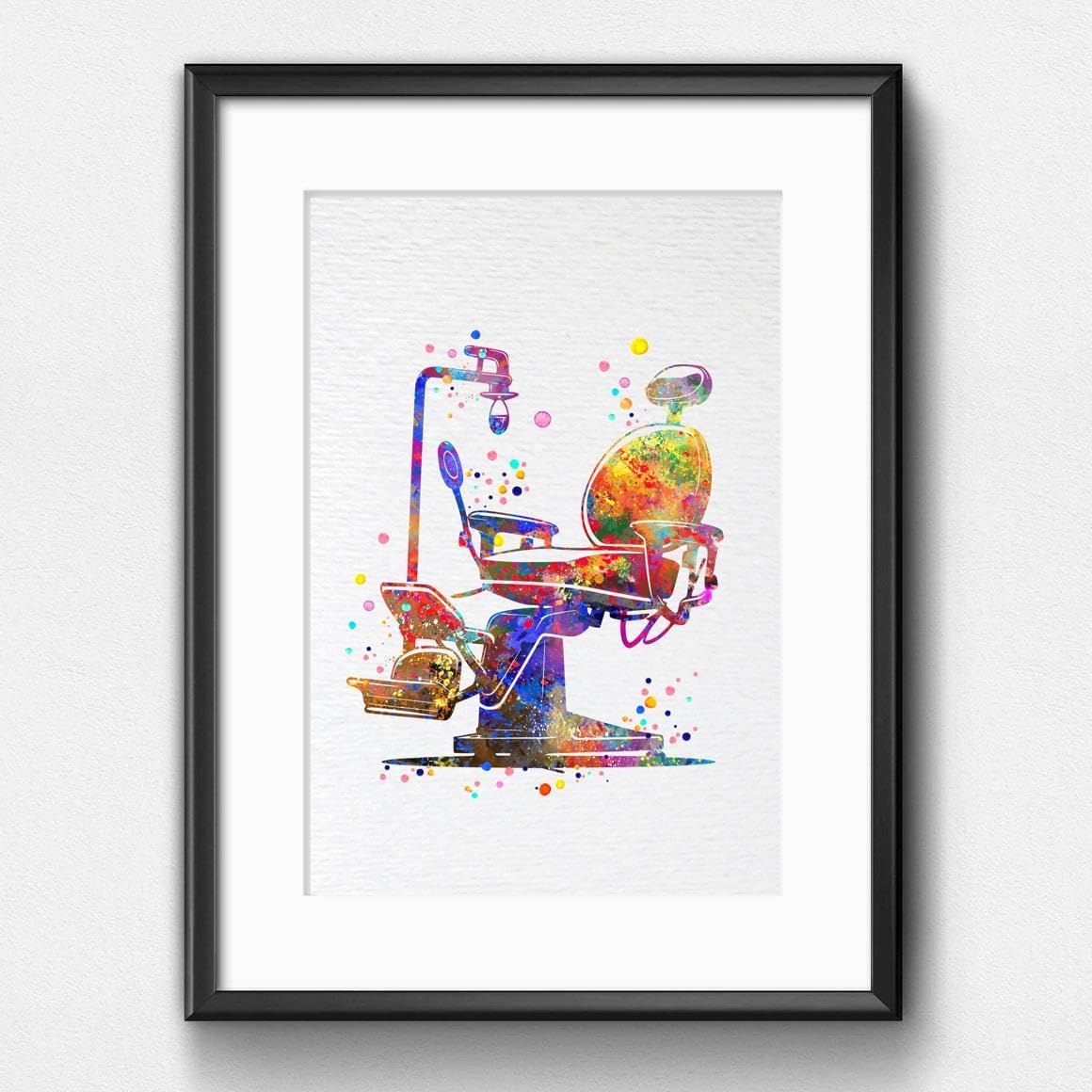 Dignovel Studios 11X14 Unframed Dentist Chair Dental Tools Tooth Medical Clinic Office Wall Watercolor Art Print Poster Wall Hanging Decor DN853