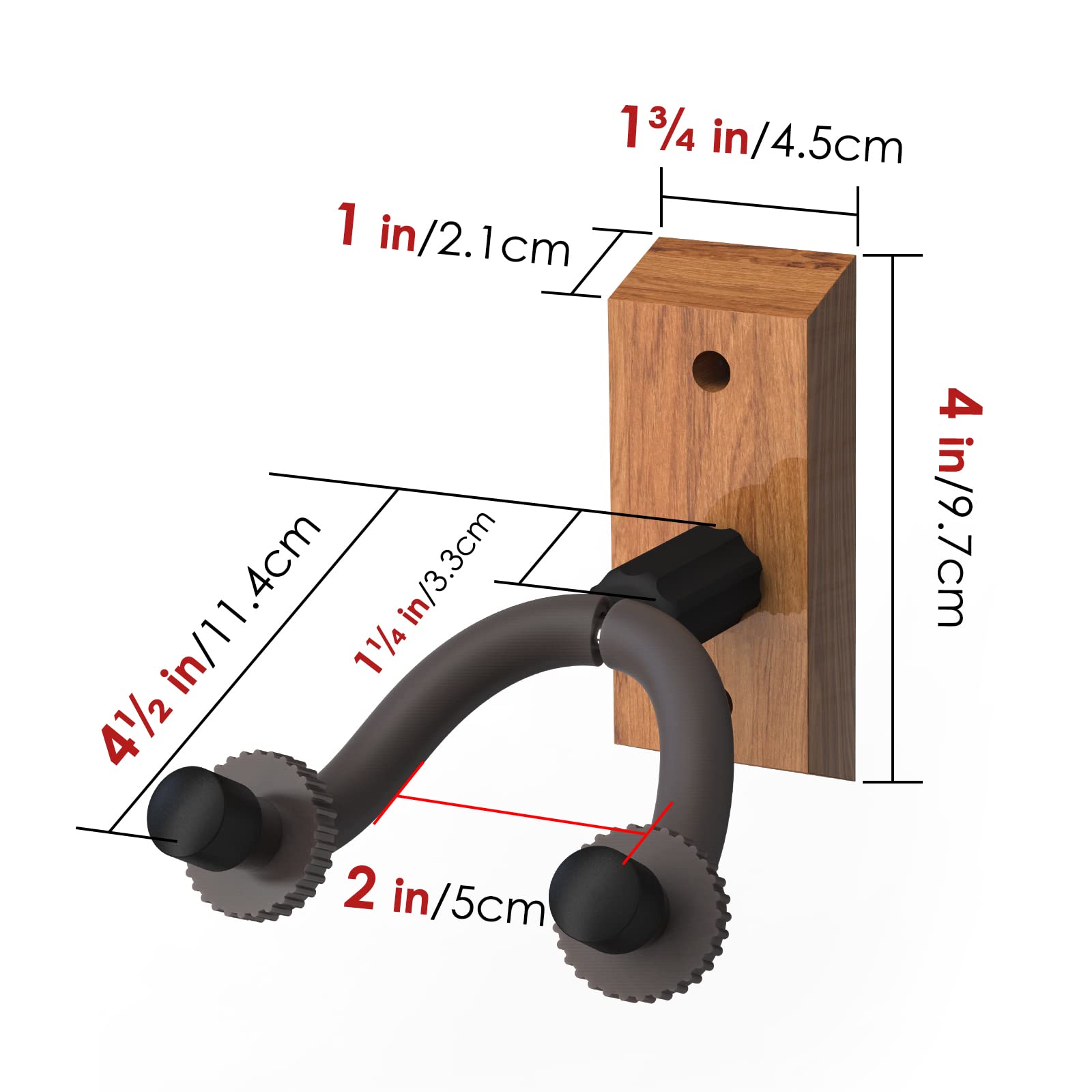 Musiin Guitar Wall Mount, Guitar Holder Wall Stand, U Shape Wall Hanger for Acoustic and Electric Guitar Bass, Ukulele, Banjo, Mandolin - Image 2
