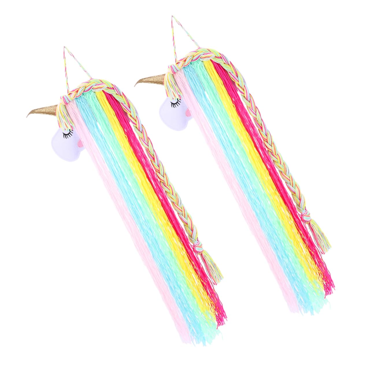 Yardwe 2Pcs Unicorn Headband Organizer Hand Woven Hair Clips Holder for Cute Barrette Storage Lightweight Wall Decor for present for Hair Accessories
