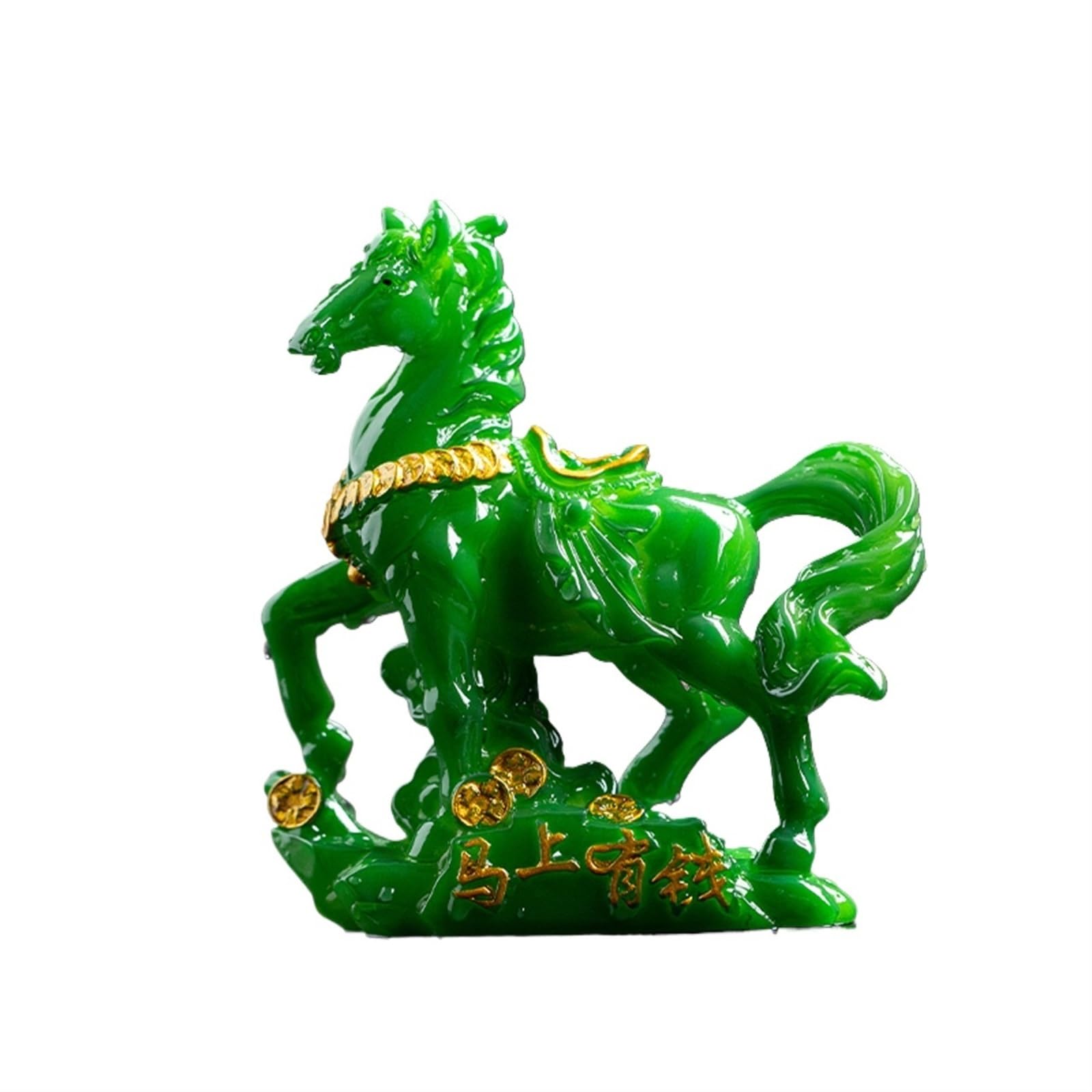 figurki zwierzątek， Zmieniający kolor ozdoba w kształcie konia, zestaw do herbaty, akcesoria do rękodzieła, dekoracja stołu w herbaciarni(Green)