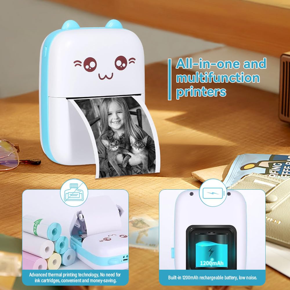 Mini Stampante Termica Bluetooth - Per Smartphone, Con Carta Adesivi, Senza Inchiostro - Foto 12