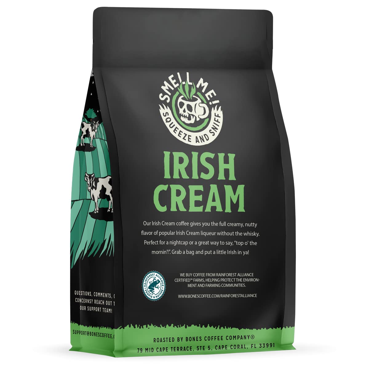 Bones Coffee Company Cookies 'N Dreams and Irish Cream Flavored Ground Coffee Beans Bundle | 12 oz Medium Roast Arabica Low Acid Coffee (Ground)