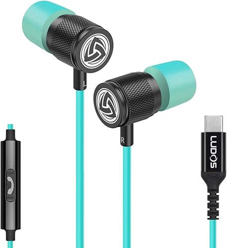 Miniatura 31 de LUDOS Auriculares con cable ultra para oídos, con 5 años de garantía, auriculares con micrófono, cancelación de ruido, con espuma de memoria para