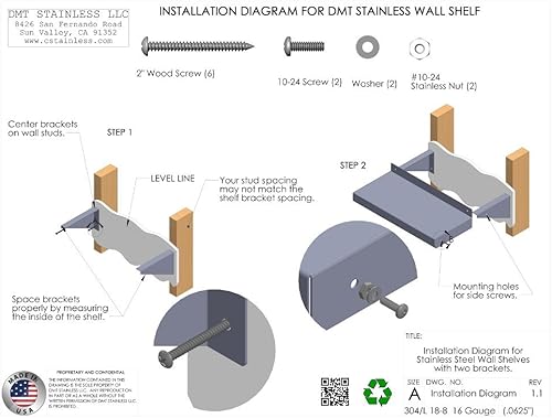 Miniatura 3 de Estante de pared. 36" X 8" Profundo. Fabricado en Estados Unidos.