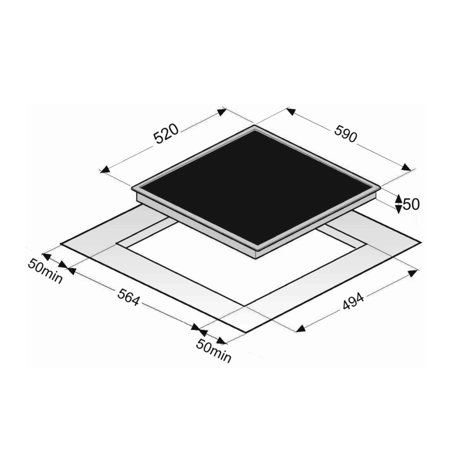 Exquisit EKC601-2 Integrado Con - Placa (Integrado, Con placa de inducción, Vidrio y cerámica, Negro, 1200 W, Alrededor)