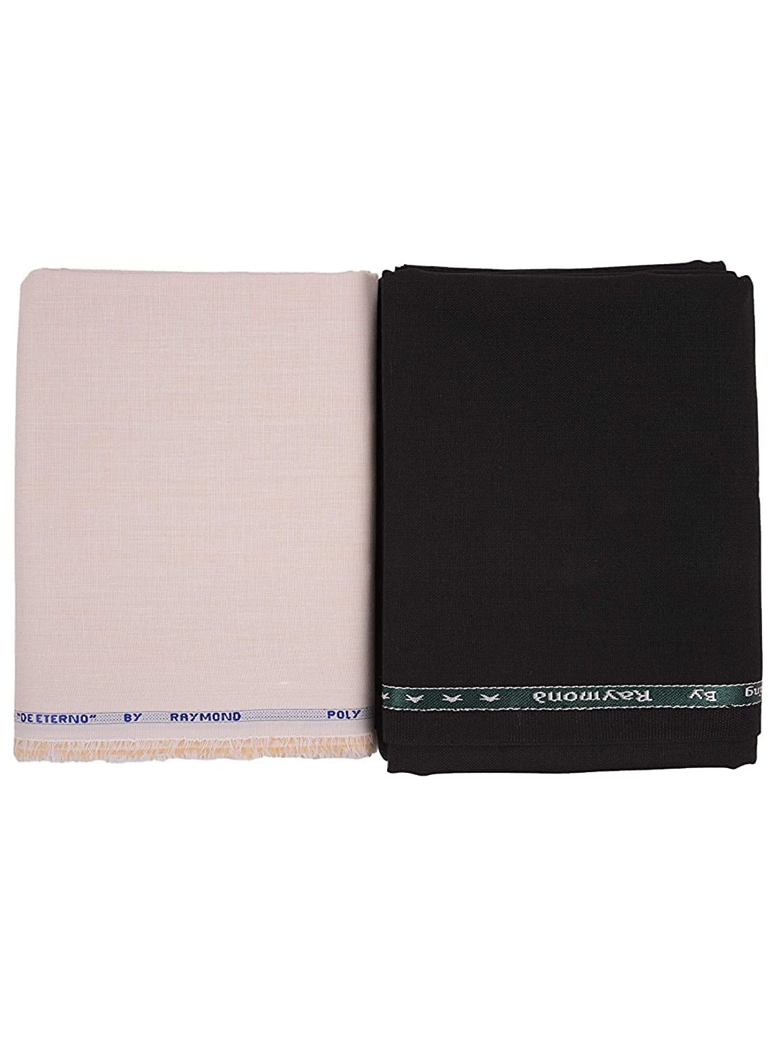 raymond fabrics Raymond Trouser- Shirt Fabric Combo Box (Unstitched, All Weather Fabric) (Beige Shirt+Black Trouser)-picture-25