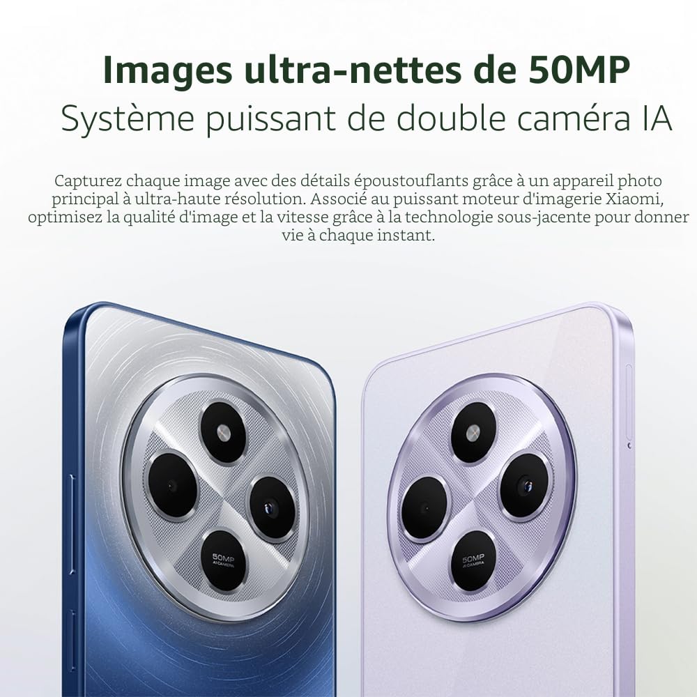 Xiaomi Redmi 14C Smartphone NFC 120 Hz, écran 6,88 Pouces, 8 Go + 256 Go, processeur Helio G81 Ultra, Double caméra 50 Mpx, Batterie 5 160 mAh (sans tête de Chargement, Noir)