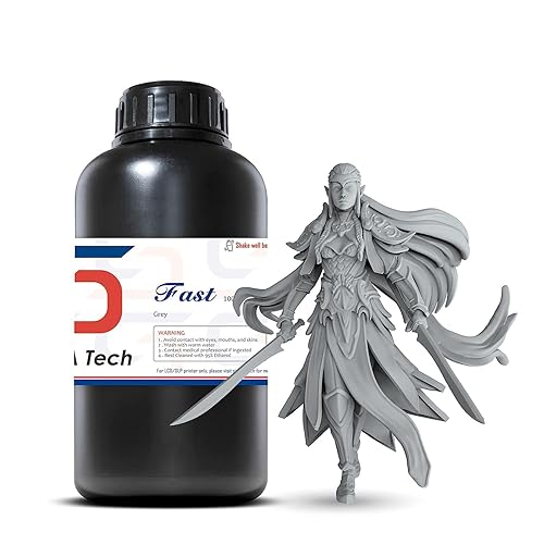 Siraya Tech Fast ABS-Like 3D Printer Resin 405nm UV-Curing Non-Brittle High Precision 3D Printing Liquid Standard Photopolymer Resin for LCD DLP 3D Printing(Grey, 1kg) - Grey 1kg