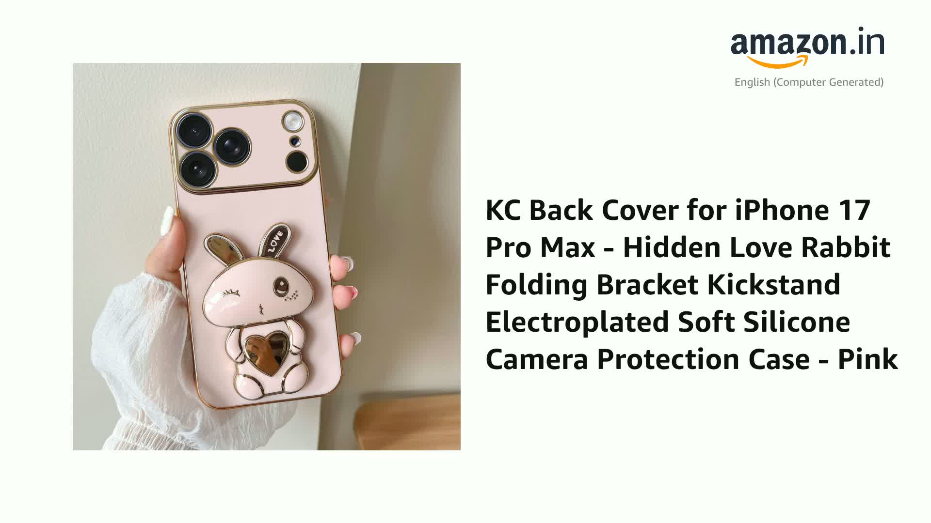 KC Back Cover for iPhone 17 Pro Max - Hidden Love Rabbit Folding