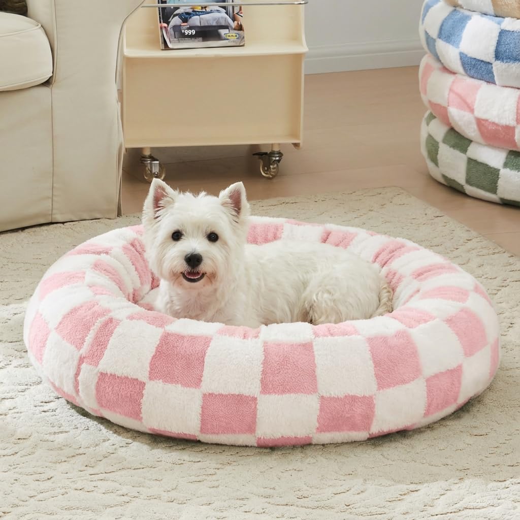 Lit pour chien et chat rond en forme de donut lavable Ohocut 76cm