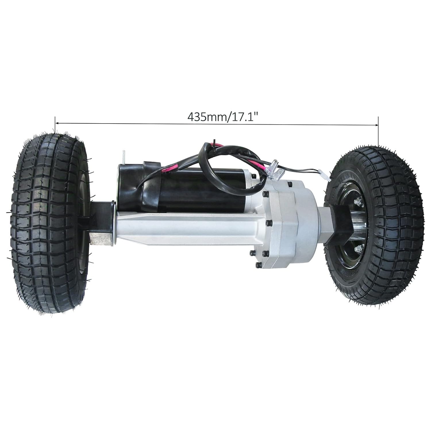 Rear Axle Drive Axle with 24V 350W Brush Electric Motor Transaxle & 9x3.50-4 Rear Wheels Tires for Trolley Wagon Mobility Scooter Skateboard Tricycle Wheelbarrow WheelChair Utility Vehicles
