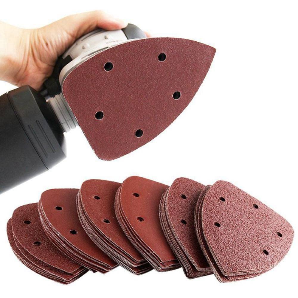 72 Piezas 140mm Detalle de ratón Lijadora Papel de Lija Almohadillas para Lija Hojas de Lija Surtidas 40 60 80 120 240 Granos,H