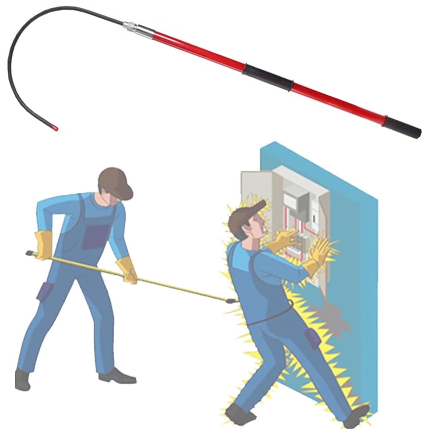GLETSF High Voltage Insulated Rescue Hook - Lightweight Life-saving Tool for Electrical Safety and Splicing, 1.5m Length (size_name 3m/9.8 ft),size_name-3m/9.8 ft