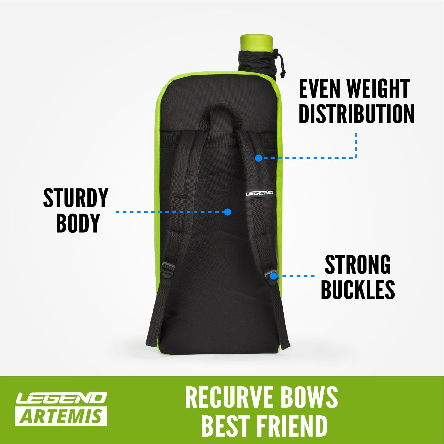 Sac à Dos Legend Archery Artemis – Jusqu’à 68,6 Cm – Rembourrage épais, Avec Tube Flèche Télescopique – Pour Arc Recourbé