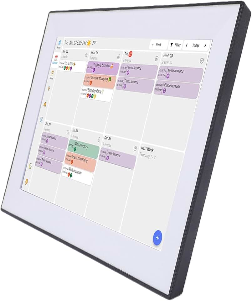 GOWENIC Calendário Digital Inteligente de 10,1 Polegadas Com Modo Galeria para Gerenciamento Familiar Aprimorado (Plugue dos EUA)