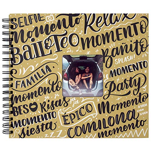 Recuerding - Álbum de Fotos Original Momentos, 50 Páginas (27x24cm) | Personalizable con Hojas de Papel Negro para Rellenar con Recuerdos | Escribir y Pegar