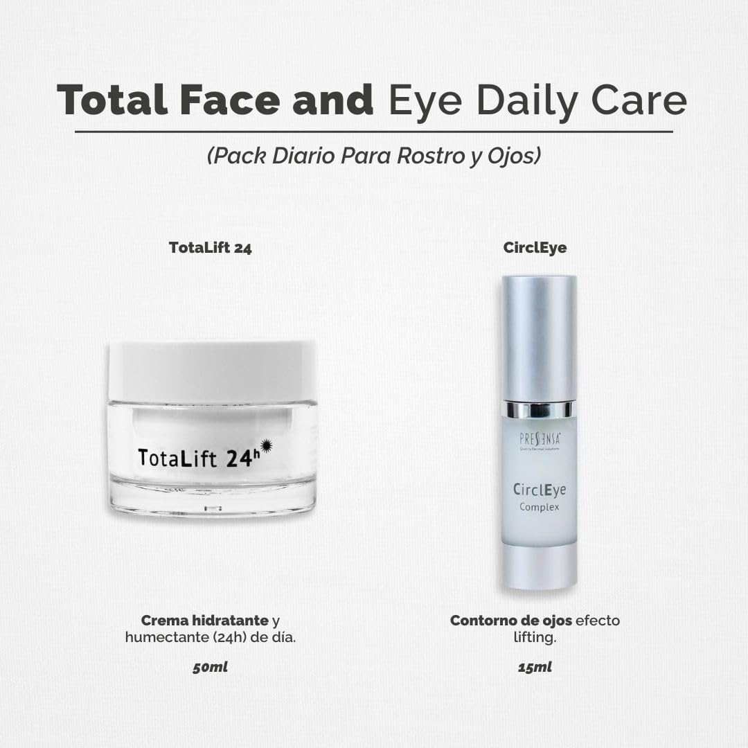 Pack de Cuidado Facial Para Mujer, Total Face and Eye Daily Care, Set de Regalo con Crema Hidratante Diaria y Contorno de Ojos