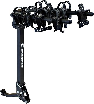 Swagman TRAILHEAD 4 Folding Hitch Mount Bike Rack , Black, Medium