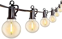 Brightown 29ft G40 LED Outdoor String Lights - Waterproof Connectable Dimmable Patio Lights, 13 Plastic Edison Bulbs for Backyard Porch Party Decor