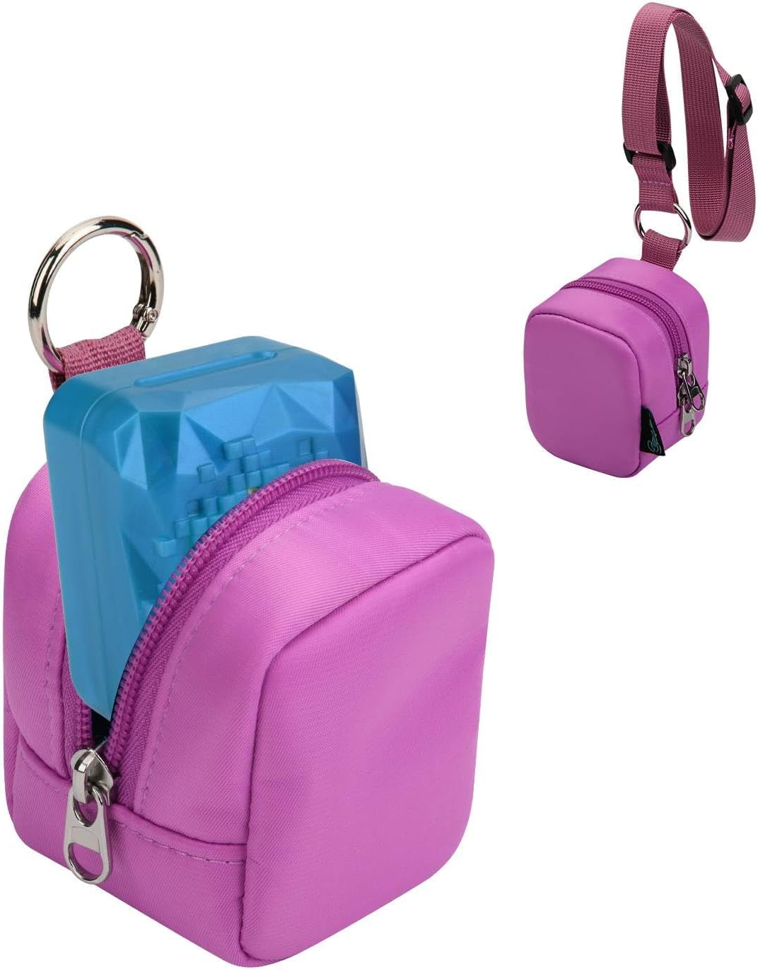 Beautyflier Travel Carrying Case for Bitzee Interactive Toy Digital Pet, Storage Bag for Bitzee Virtual Electronic Pets, Protective Case with Extra Removable Neck Strap, Bag Only (Purple)