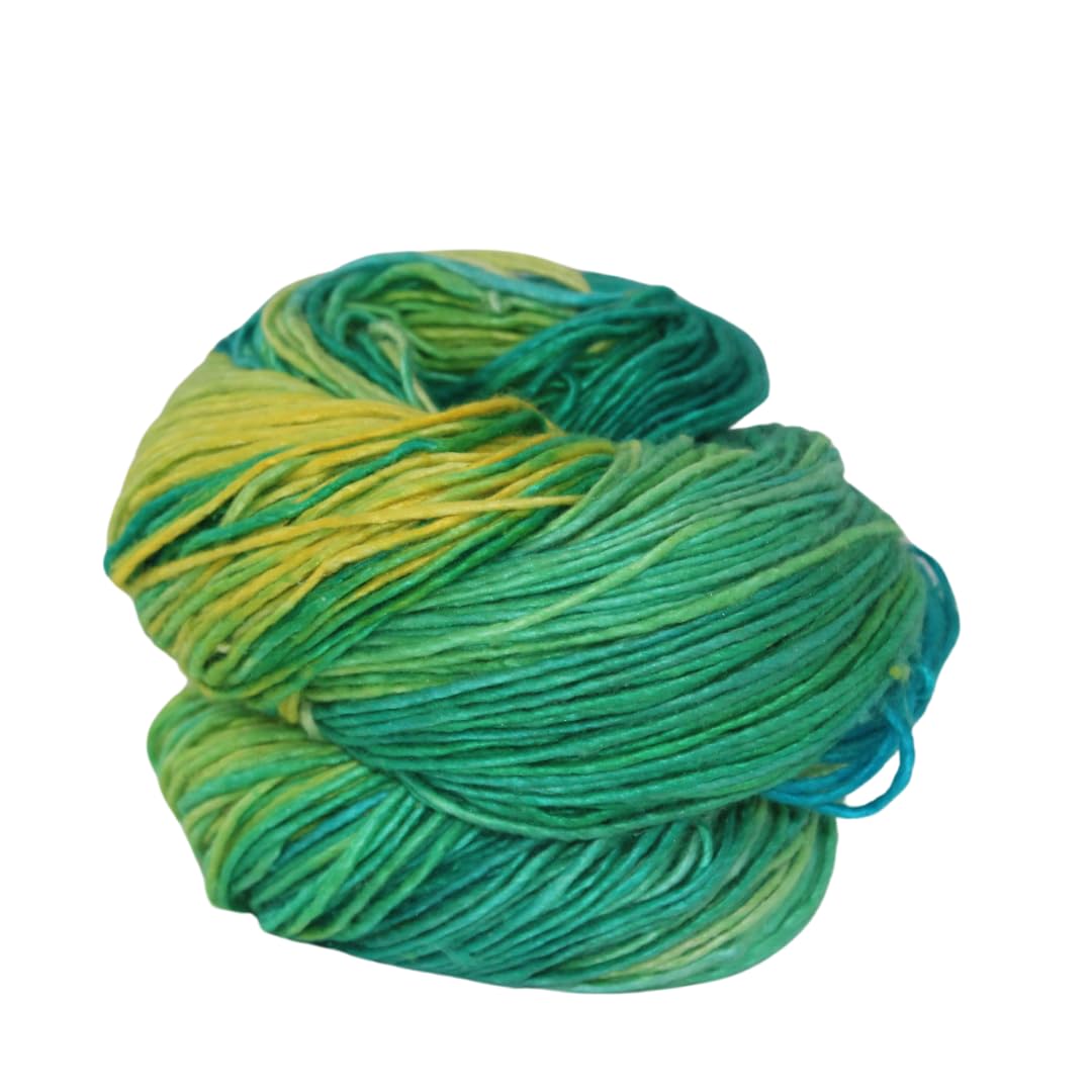 Knitsilk 100% Recycled and Hand-Dyed Silk Roving Worsted Yarn, Luxurious & Soft Silk Roving | Ideal for Knitting, Crocheting, Crafting | Smooth Texture & Fabulous Color.(100 gm-225 Yards,New York)