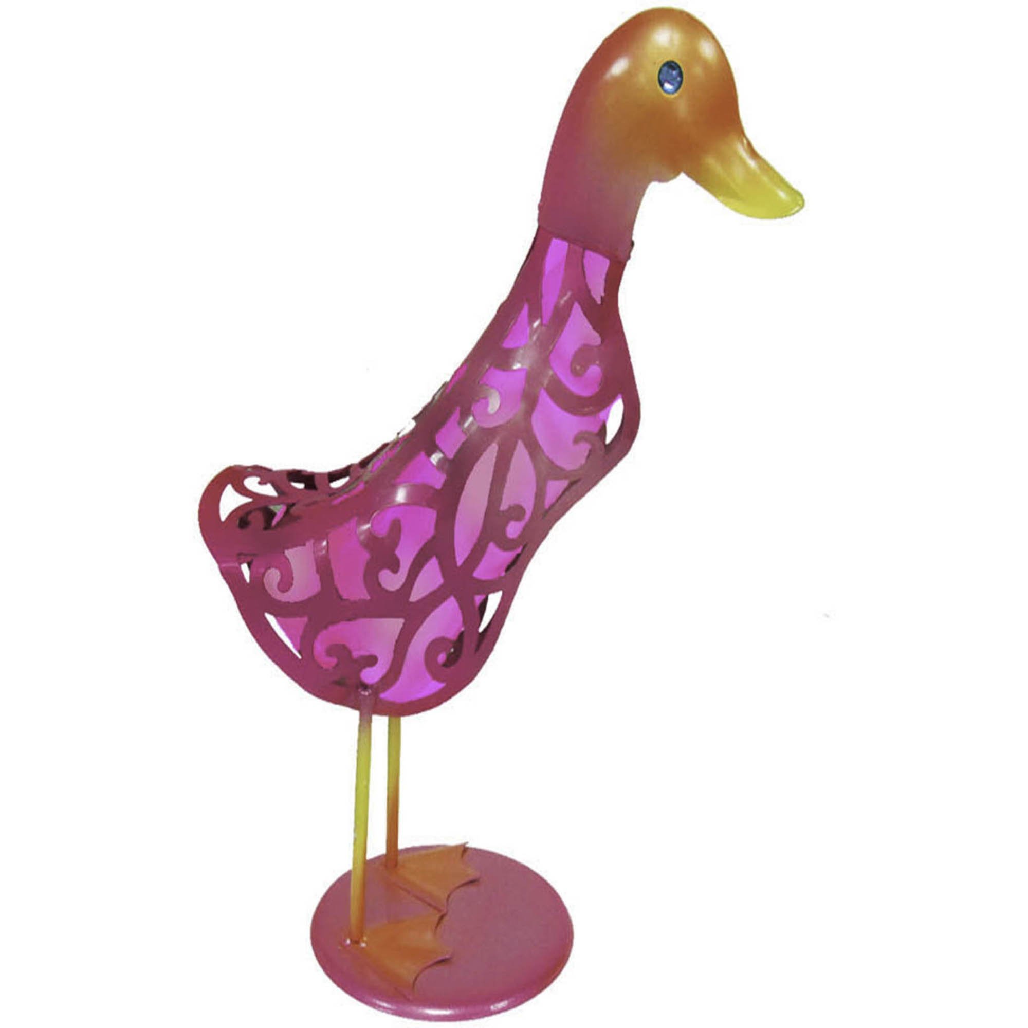 R1115COLG Solar Crazy Critter Duck Yard Art with Pink Light, 16-Inch