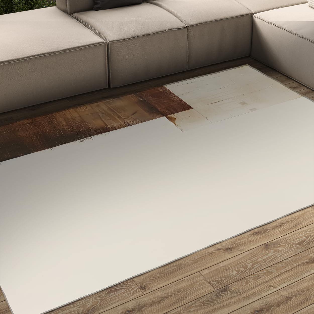 Tapis à poils ras blanc 160x200 lavable et résistant aux taches