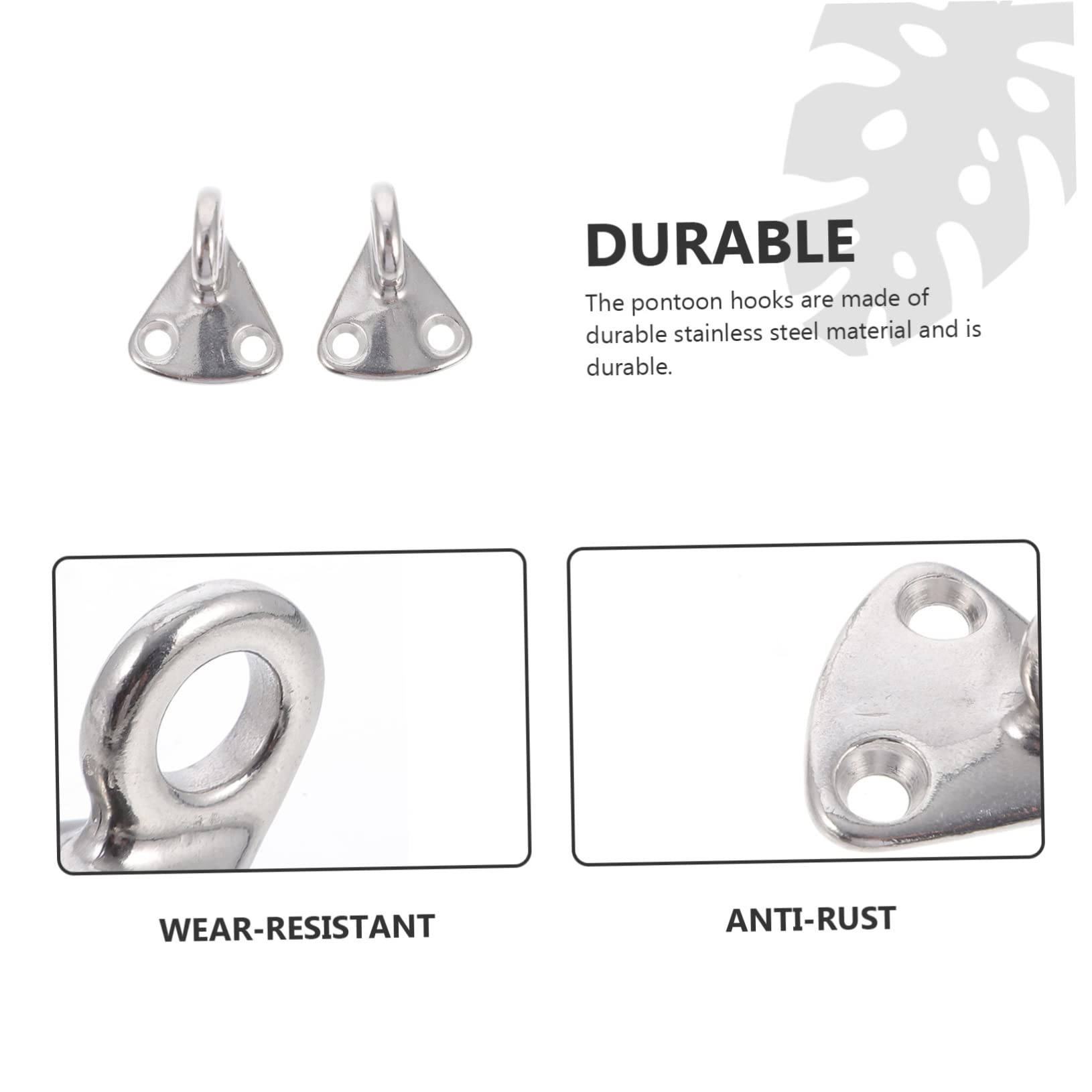 Abaodam Professional Ship Supplies 2pcs Marine Boat Hooks Heavy Duty Ladder Hooks for Hangers Stainless Steel Yacht