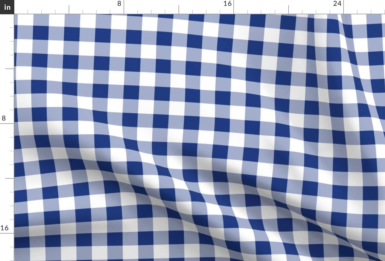 Spoonflower Fabric - Willow Blue White Gingham Check Cobalt Cottage Chic Shabby Printed on Upholstery Velvet Fabric Fat Quarter - Upholstery Home Decor Bottomweight Apparel